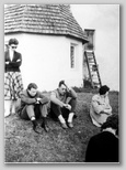 Vrba na Gorenjskem, 14. 4. 1960: Vlada Božič, Nande Razboršek, Miloš Poljanšek, Urška Snedic  (fotoarhiv Vlade Eržen)