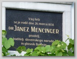 Janez Mencinger, spominska plošča na rojstni hiši