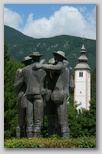 Štirje srčni možje, spomenik Stojana Batiča prvopristopnikom na Triglav 1778 pri sv. Janezu v Bohinju