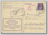 Dopisnica v Dachau 20. 2. 1945