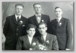 Stane Krek, Franc Terlikar, Franc Žerovc, Tončka Krek in Slavko Šolar (mladoporočenca)  1953