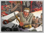 Detajl mozaika Iveta Šubica na spomeniku v Dražgošah