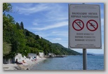 Obala pod Križem: Kopanje prepovedano
