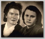 Adela Modic in Marija Hribar. zmrznili v Prenju 1949, arhiv France Malešič