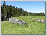 Mošenjska planina, ostanki temeljev planšarske koče