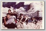 Slavisti na Triglav. Foto Matjaž Kmecl: Dragi Stefanija, Boris Paternu, Helga Glušič, Janez Zor, Franc Jakopin, Aleksander Skaza, 30. september 1969